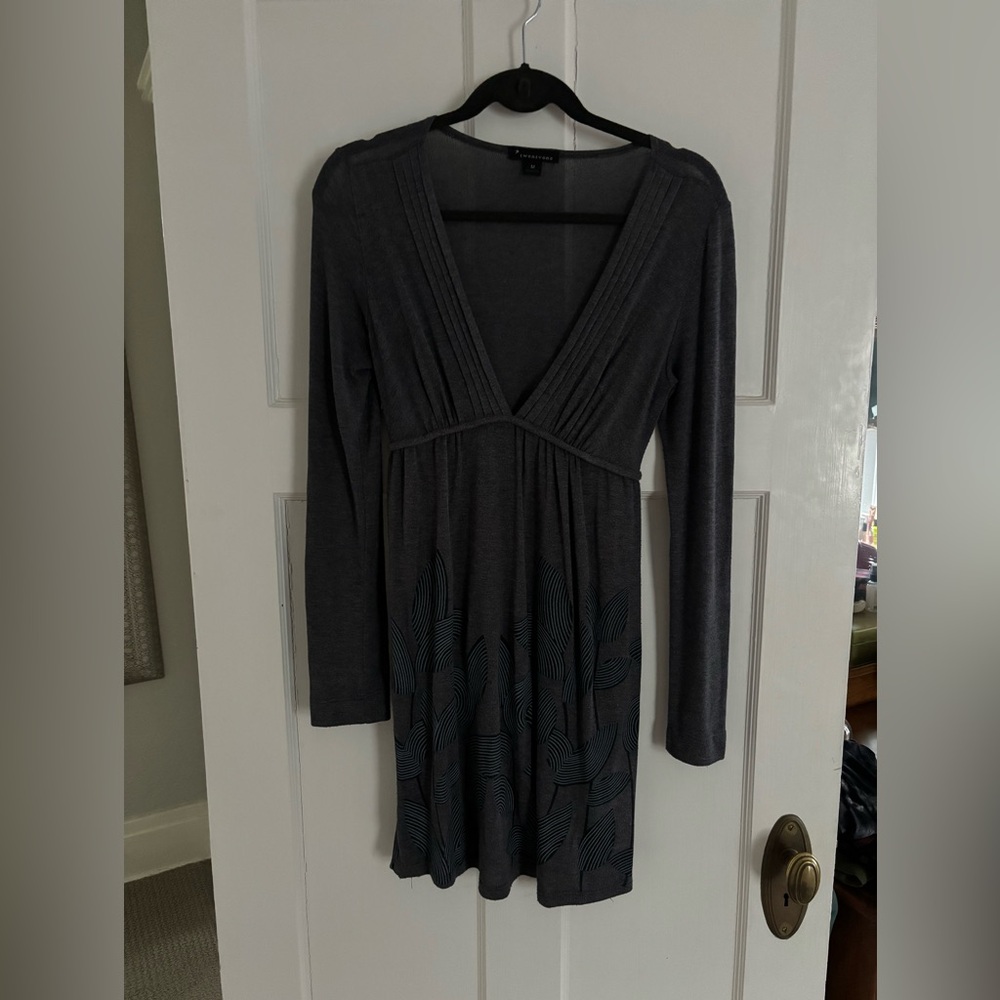 Forever 21 Charcoal Long Sleeve Dress